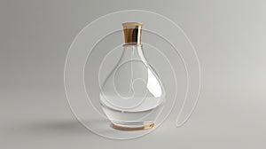 Elegant Transparent Perfume Bottle with Golden Cap