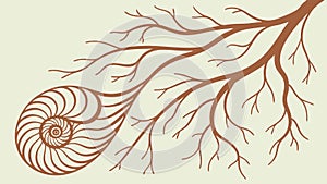 Elegant Tree Branch with Delicate Leaves, vector design Generative AI photo