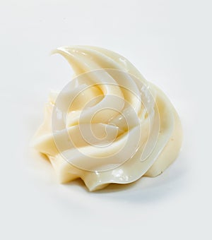 Elegant twirl of creamy homemade mayonnaise photo