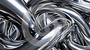Elegant twisted and coiled metal in 3D design reflecting modernity and sophistication. Abstract 3d background