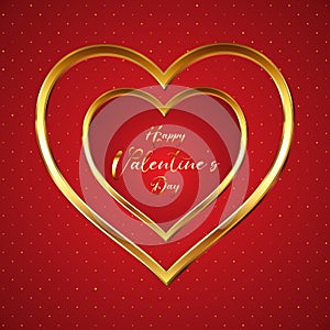 Elegant Valentines Day background with gold hearts