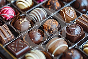 Elegant variety of chocolates in a box, perfect for a luxurious gift