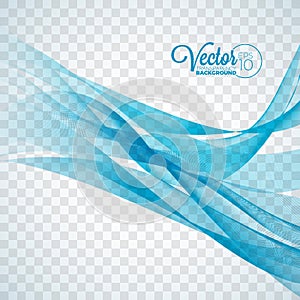 Elegant vector flowing color wave design on transparent background.