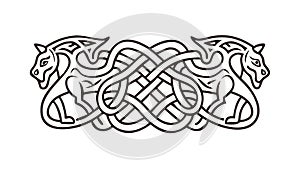 Celtic Knot Intertwined Pattern Vector, Symbolic Harmony, vector design Generative AI