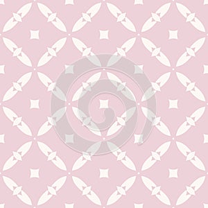 Elegant vector seamless pattern. Geometric ornament in pink and beige colors