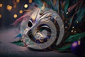 Elegant venetian mardi gras mask