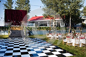 An elegant venue for an open air wedding party