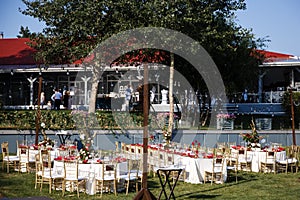 An elegant venue for an open air wedding party