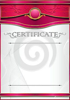 An elegant vertical blank form for creating certificates. With blue roses on a white background.