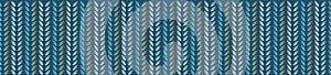Elegant vertical leaf stripes vector border pattern. Seamless repeating print.
