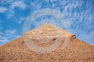 Elegant view of the top of the pyramid of the cheops on a sunny day