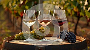 An Elegant Vineyard Wine Tasting.AI generated image