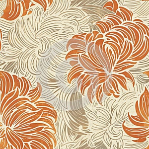 Elegant Vintage Floral Pattern in Autumn Hues