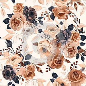 Elegant Vintage Floral Pattern with Neutral Tones