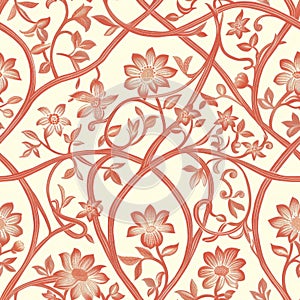 Elegant Vintage Floral Pattern on Pastel Background