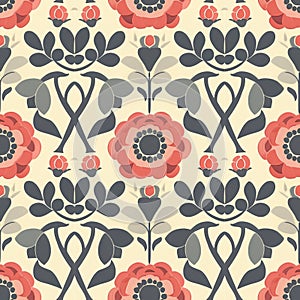 Elegant Vintage Floral Pattern with Pastel Tones