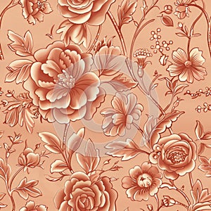 Elegant Vintage Floral Pattern on Warm Toned Background