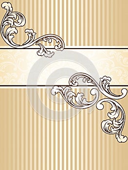 Elegant vintage sepia banner, vertical