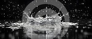 Elegant Water Symphony in Monochrome. Concept Black and White Water Photography, Artistic