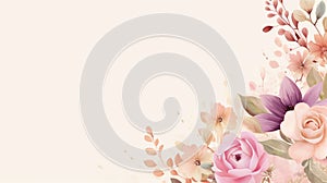 Elegant Watercolor Flowers in Soft Pastel Shades on a Delicate Background