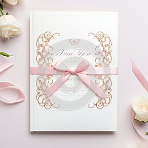 Elegant Wedding Invitation with Intricate Infinity Symbol and Symbolic Elements