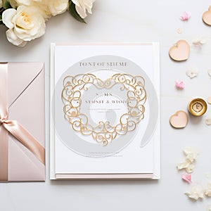 Elegant Wedding Invitation with Intricate Infinity Symbol and Symbolic Elements