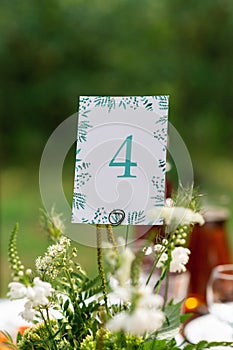 Elegant wedding table arrangement, floral decoration, restaurant. Wedding table setup
