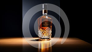 Elegant Whisky Bottle In Shadow: Photorealistic Renderings
