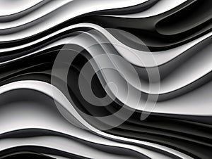 White and black wave art