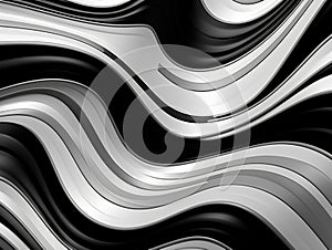 White and black wave art
