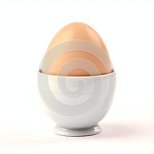 Elegant White Ceramic Egg Cup On Clean Background