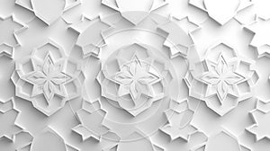 Elegant White Floral Pattern Background Texture for Design Projects