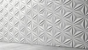 Elegant white geometric 3d wall panel design