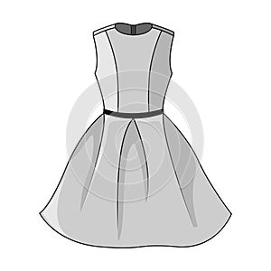 Elegant white gray dress icon