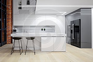 Elegant white and gray kitchen