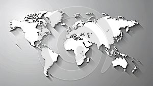 Elegant White and Gray World Map Design Template Modern Minimalist and Versatile for Business Presentations Educational photo