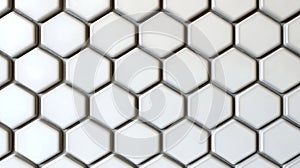 Elegant White Hexagonal Tile Pattern with Subtle 3D Raised Effect