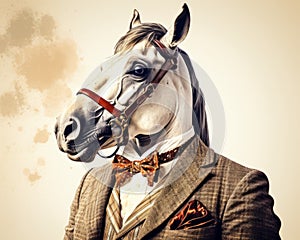 Elegant White Horse With Surreal Fantasy Style And Classic Americana Influence