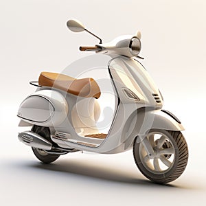 Elegant White Motor Scooter With Timeless Design photo