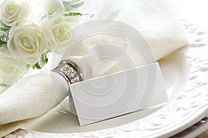 Elegant White Place Setting With Card