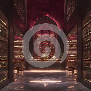 Elegant Wine Cellar - Stock Photo