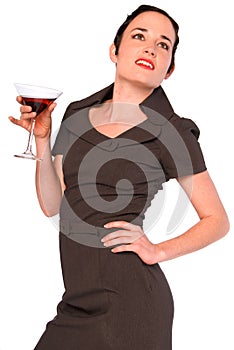 Elegant woman with cocktail.