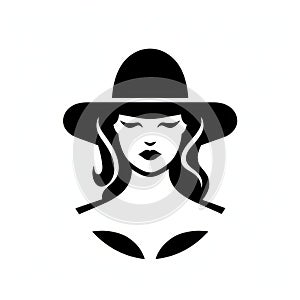 Elegant Woman In Hat Silhouette Vector Illustration