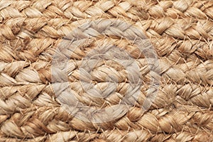 Elegant woman`s straw bag as background, closeup