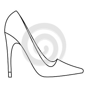 Elegant women high heel shoe icon, outline style