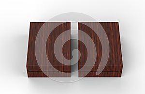 Elegant Wooden Box, Luxury Wooden Gift Set Box On Isolated White Background, Mock Up Template, Ready For Your Design, 3D Illustrat