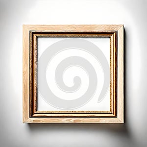 Elegant Wooden Square Frame: Blank Canvas