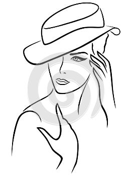 Elegant young woman in a hat