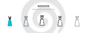 Elegante icon in different style vector illustration. two colored and black elegante vector icons designed in filled, outline, photo