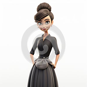 Elegantly Formal Female Character In Disney Animation Style